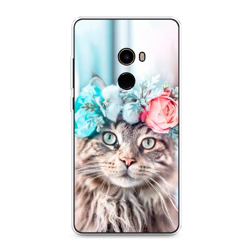 

Чехол Awog на Xiaomi Mi Mix 2 "Кот в венке", Разноцветный, 32550-2