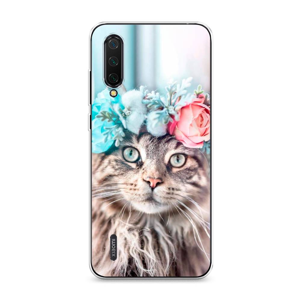 

Чехол Awog на Xiaomi Mi 9 Lite/Mi A3 Lite/Mi CC9 "Кот в венке", Разноцветный, 36750-2