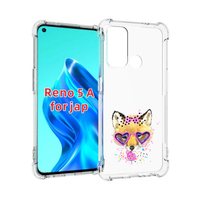 

Чехол MyPads лисенок с бантиком для Oppo Reno 5A, Прозрачный, Tocco