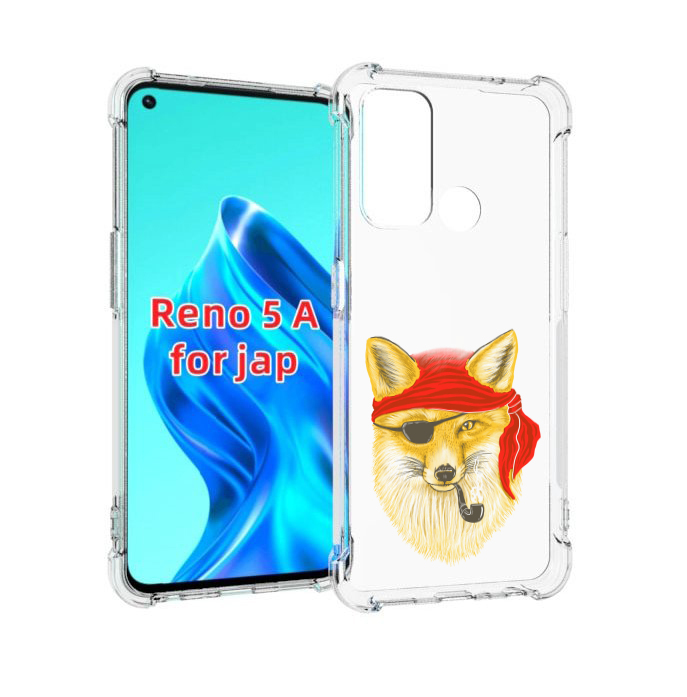 

Чехол MyPads лиса-пират для Oppo Reno 5A, Прозрачный, Tocco