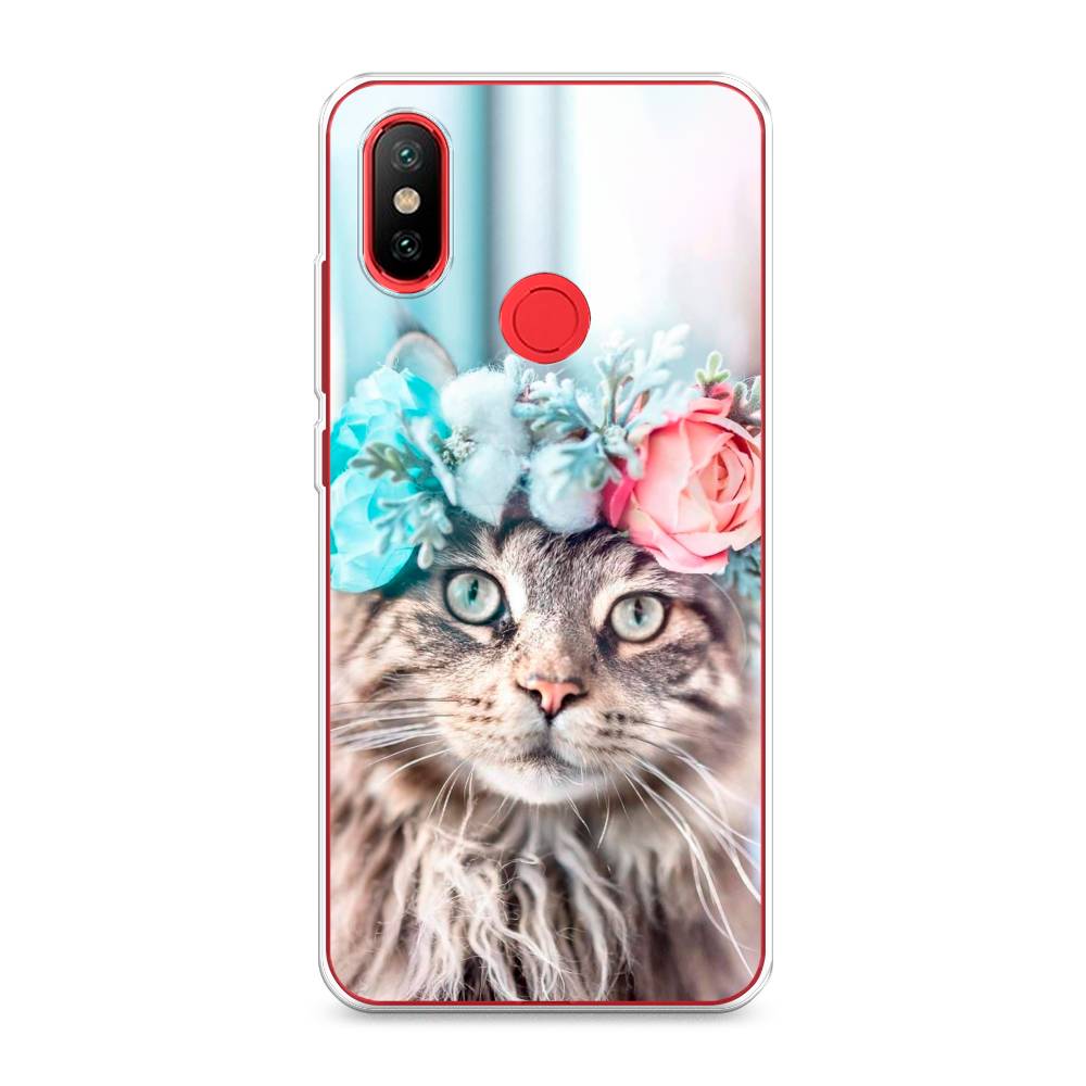 

Чехол Awog на Xiaomi Mi 6X/A2 "Кот в венке", Разноцветный, 33250-2