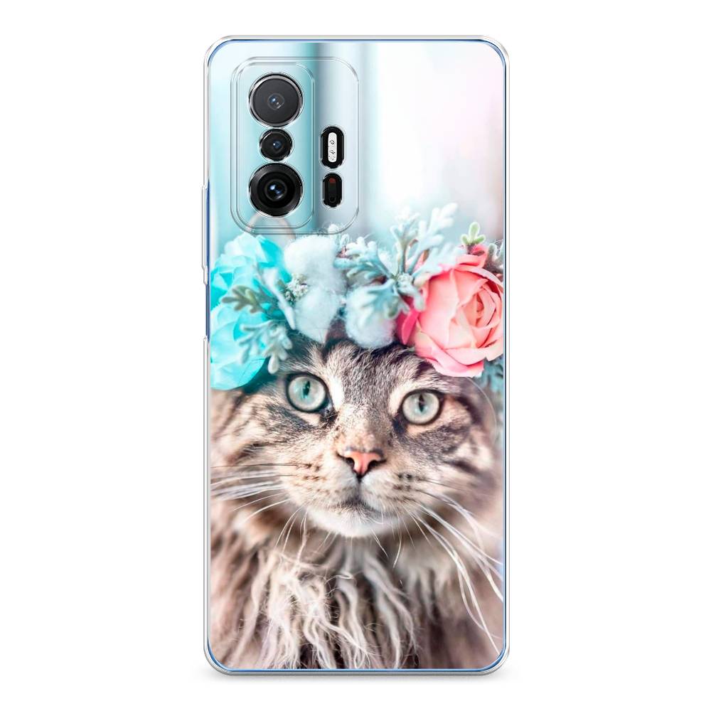 

Чехол Awog на Xiaomi Mi 11T/11T Pro "Кот в венке", Разноцветный, 313750-2