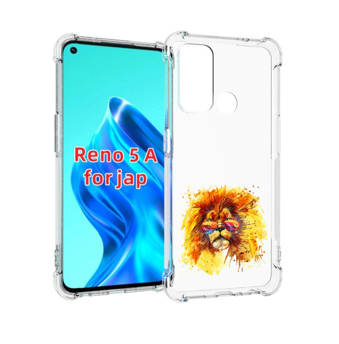 

Чехол MyPads лев в очках для Oppo Reno 5A, Прозрачный, Tocco