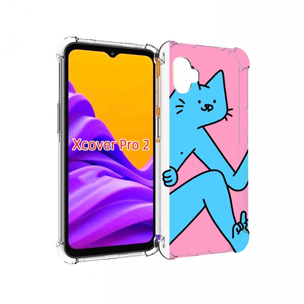 

Чехол MyPads голубой кот в дверце для Samsung Galaxy Xcover Pro 2, Прозрачный, Tocco