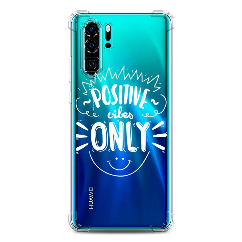 фото Противоударный силиконовый чехол "positive vibes only графика" на huawei p30 pro awog