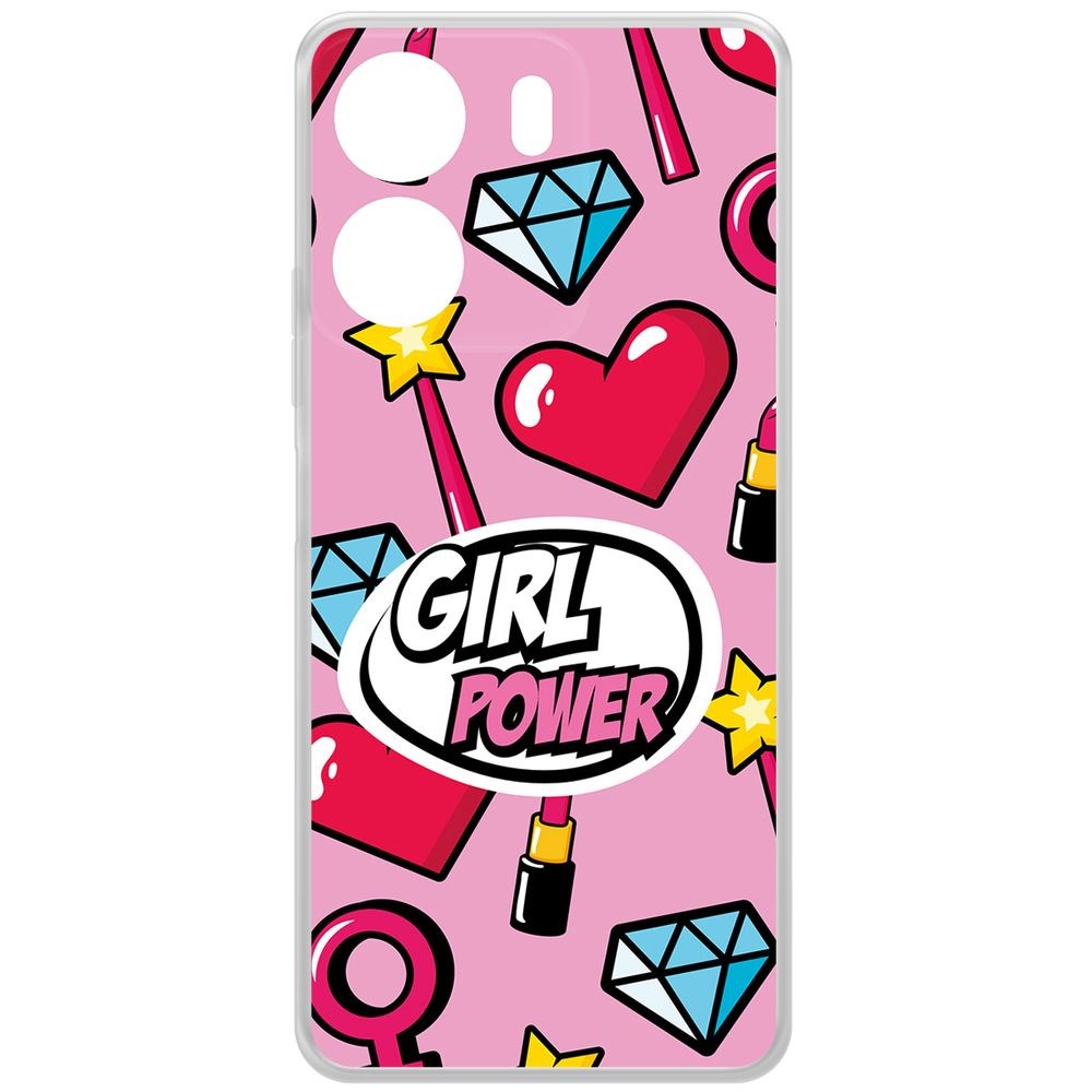 

Чехол-накладка Krutoff Clear Case Girl Power для Xiaomi Redmi 13C, Прозрачный