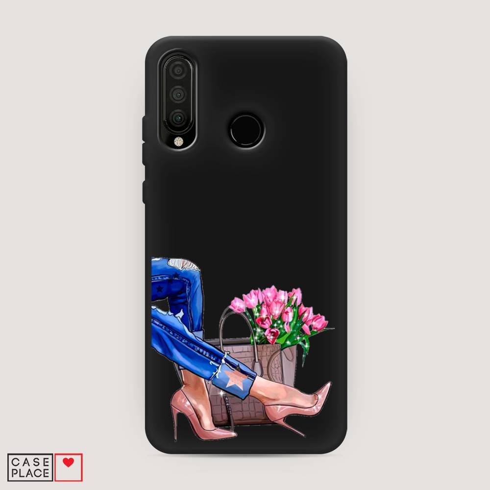 

Чехол Awog на Huawei P30 Lite "Каблучки", Голубой;коричневый;розовый, 67952-1