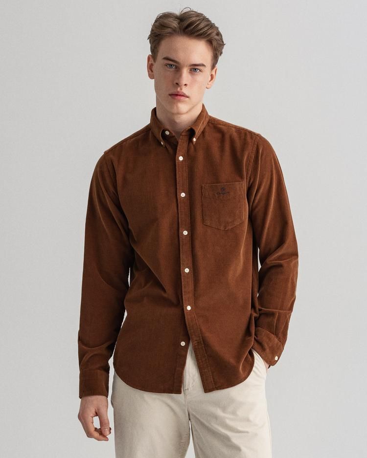 

Рубашка мужская GANT 3017170 коричневая 2XL, Коричневый, 3017170