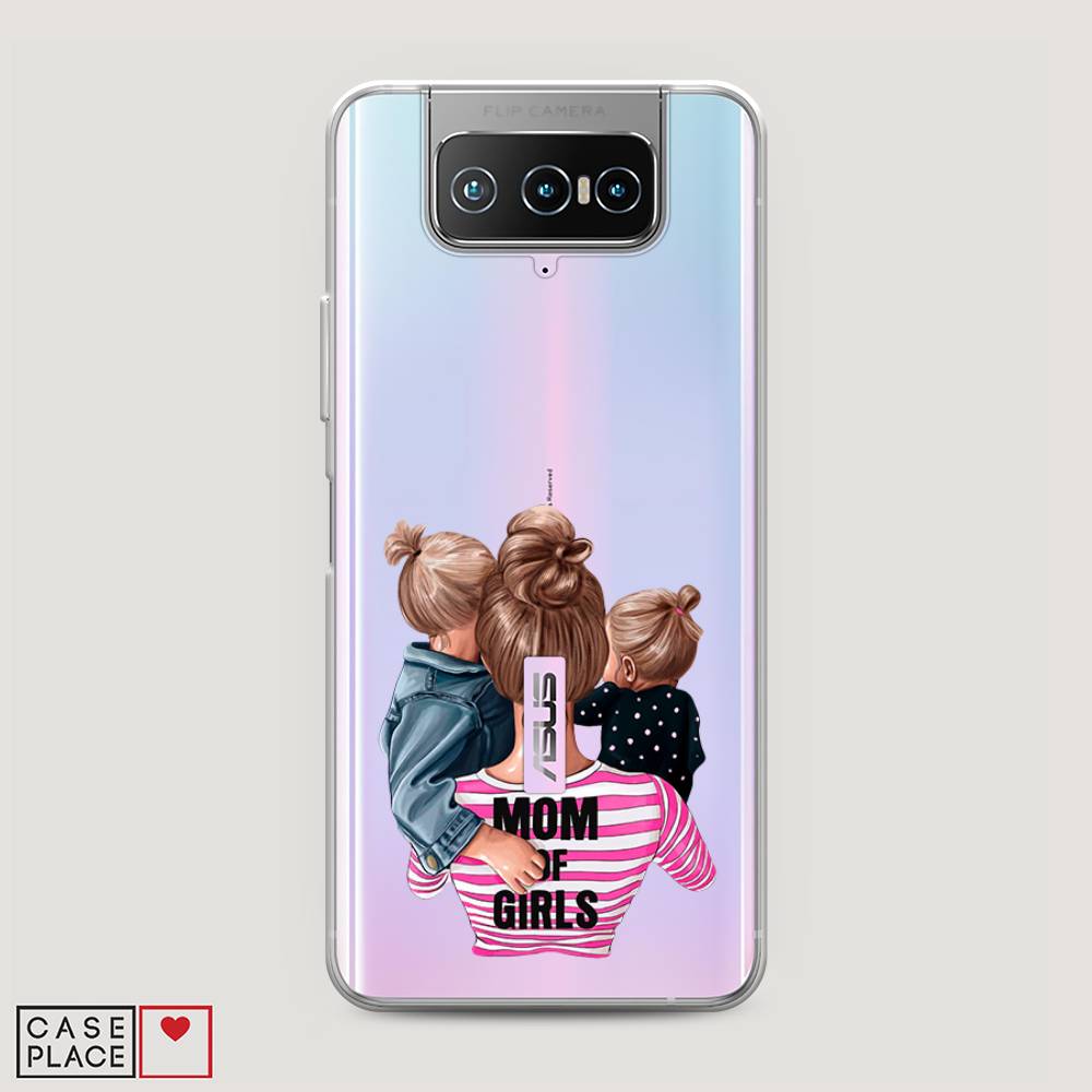 

Чехол Awog на Asus Zenfone 7 ZS670KS "Mom of Girls", Синий;розовый;черный, 44050-6