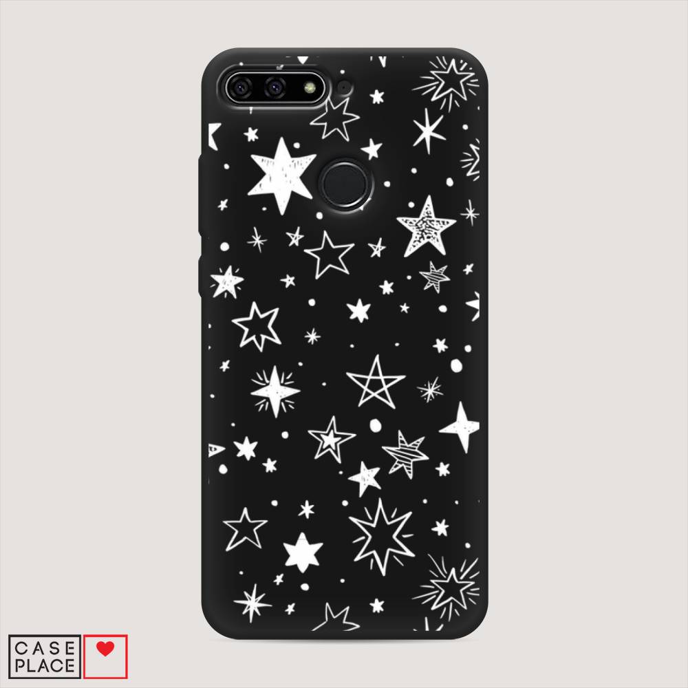 

Чехол Awog на Honor 7C "Звездочки графика белая", Прозрачный;белый, 64552-1