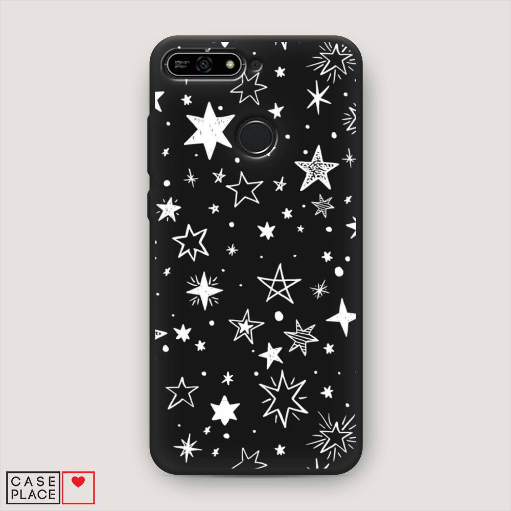 

Чехол Awog на Honor 7A Pro "Звездочки графика белая", Прозрачный;белый, 65452-1