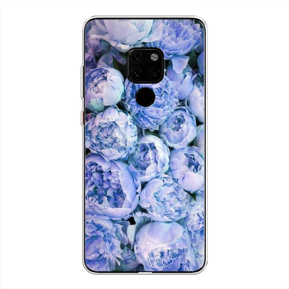 

Чехол Awog на Huawei Mate 20 "Пионы голубые", Голубой, 66850-8