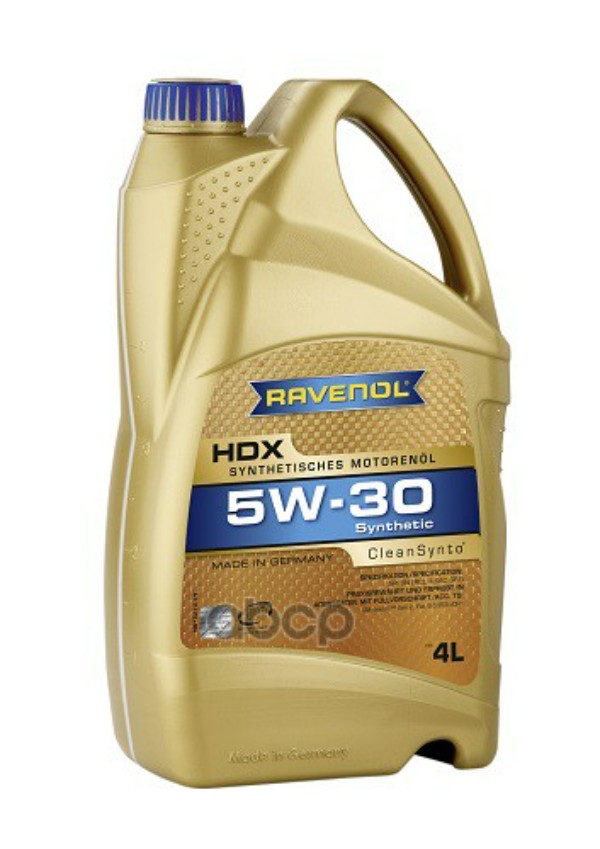 фото Масло моторное ravenol 4014835858572 /111112500401999/ hdx sae 5w-30 (4 l) opel/gm dexos1