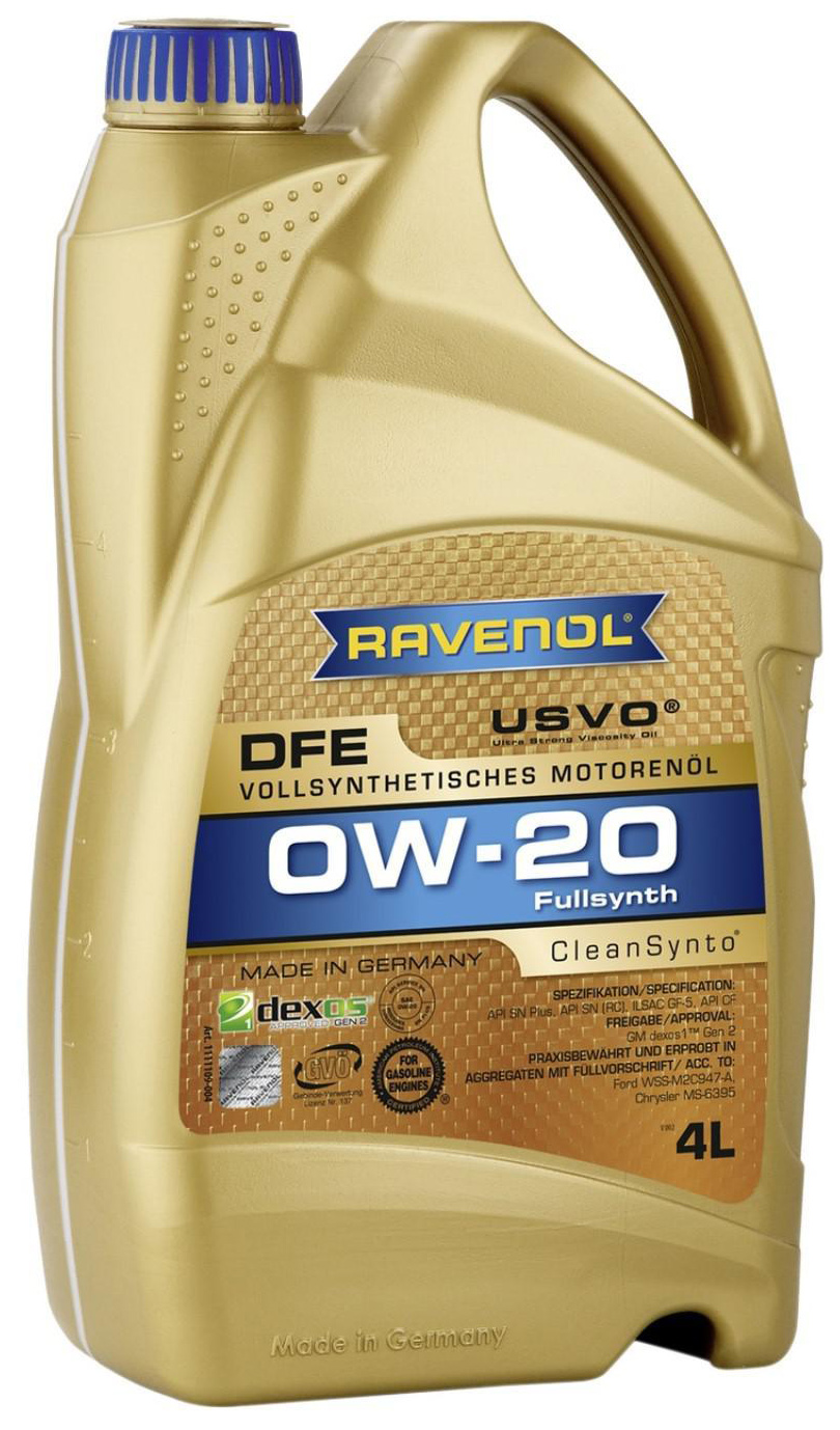 фото Масло моторное ravenol 4014835853768 /111110900401999/ dfe sae 0w-20 ( 4л) синт. на основе