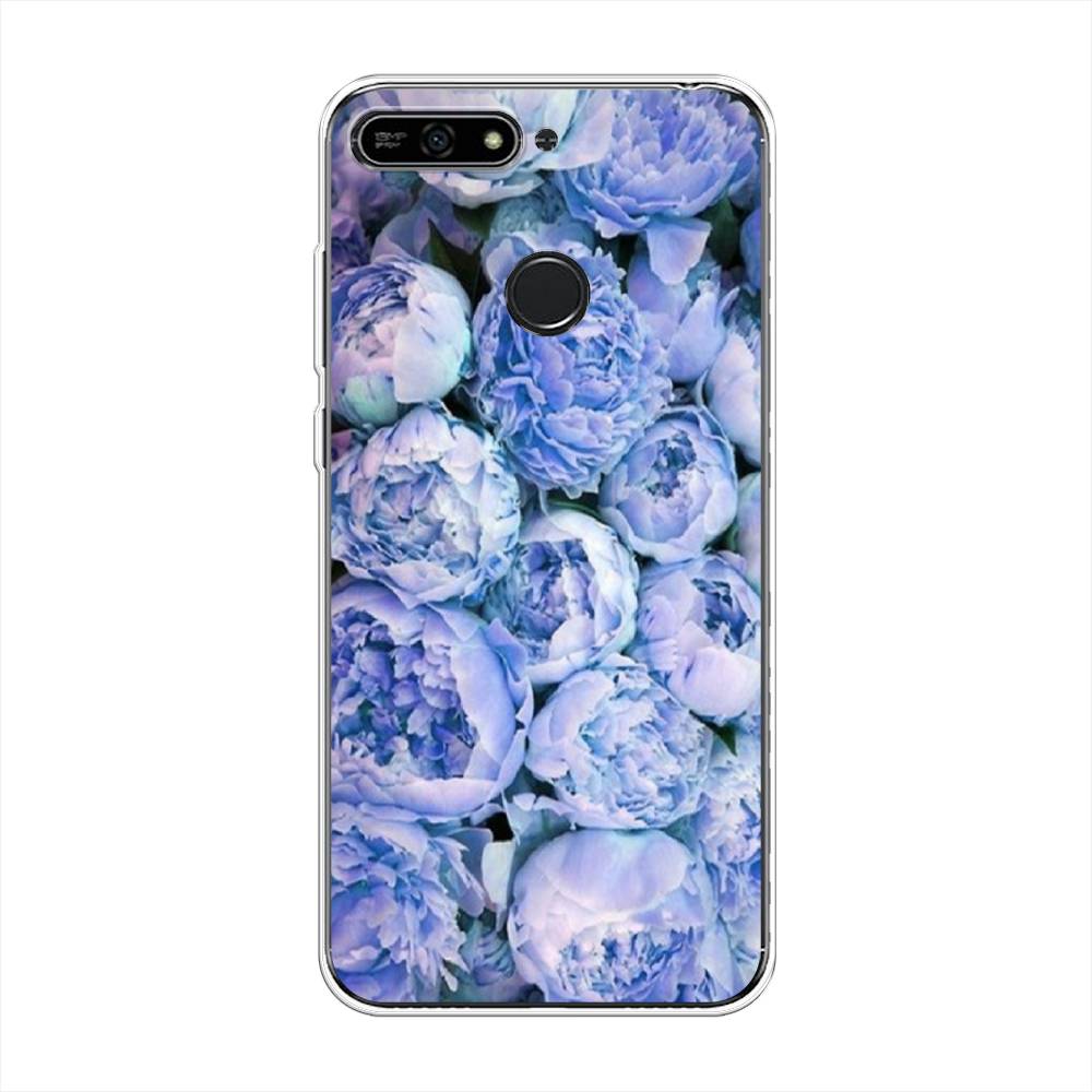 

Чехол Awog на Honor 7A Pro "Пионы голубые", Голубой, 65450-8
