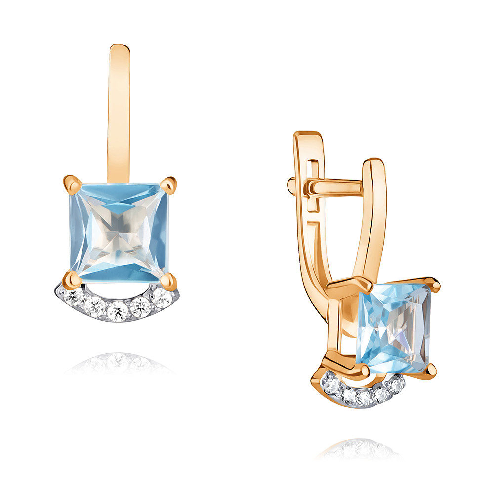 

Серьги из красного золота с фианитом/топазом ADAMAS 2456809/01-А50Д-659, 2456809/01-А50Д-659