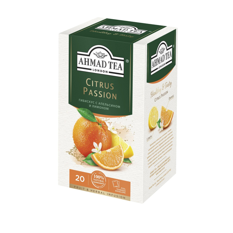 

Чай Ahmad Tea Citrus Passion травяной, апельсин и лимон, 2гх20пак 1164
