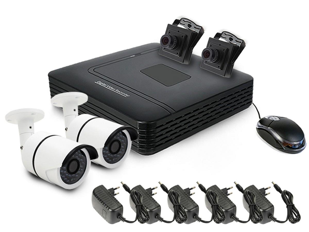 Комплект наблюдения 4 камеры SKY-2604-5M KDM 018AF2 1609211079 для офиса и улиц, проводные