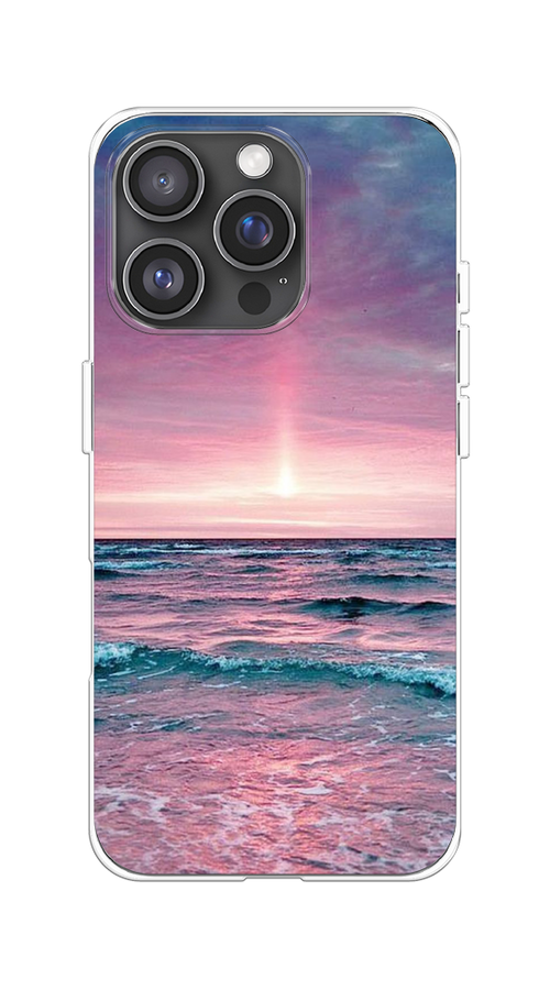 

Чехол на Apple iPhone 16 Pro "Восход 3", Розовый;голубой, 16250-1