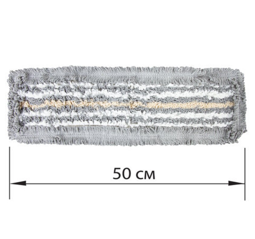 

Насадка МОП плоская для швабры/держателя 50 см, ТИП У/К, хлопок/микрофибра, СЕРАЯ, ЛАЙМА ", Серый