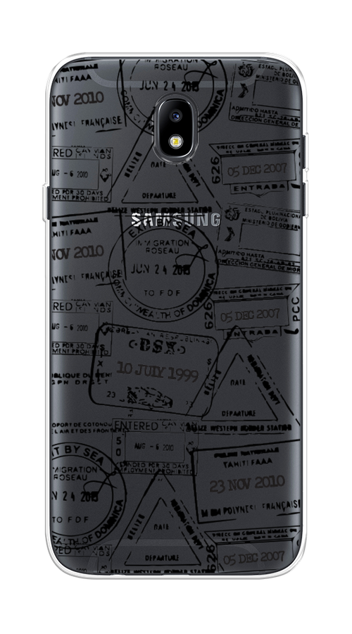 

Чехол на Samsung Galaxy J7 2017 "Visa stamps 2", Белый;черный;серый, 23150-2