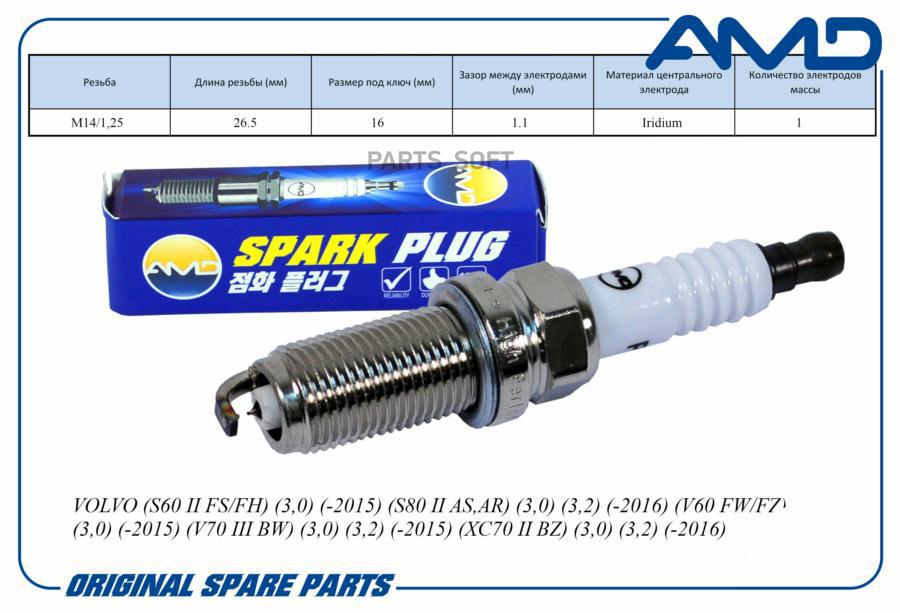 Свеча зажигания 31286359DILFR6A11AMD.PL147 Irid 1шт