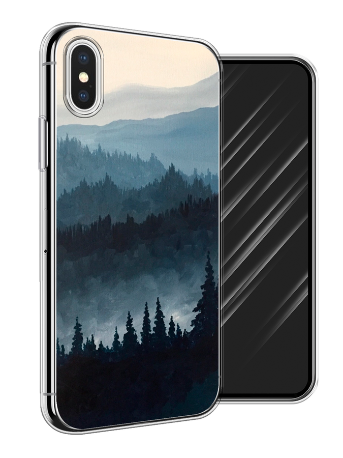 

Чехол Awog на Apple iPhone XS (10S) / Айфон XS (10S) "Туманные горы", Разноцветный, 11850-4