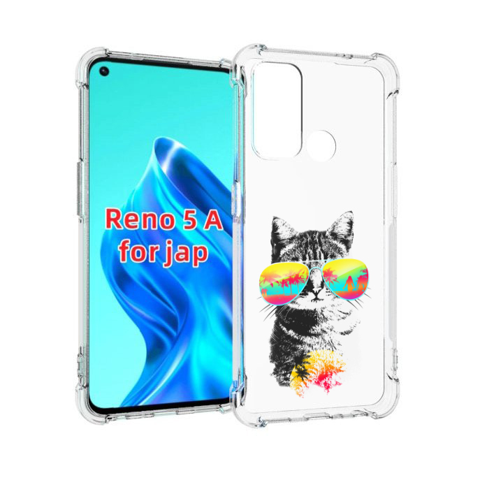 

Чехол MyPads крутой кот для Oppo Reno 5A, Прозрачный, Tocco