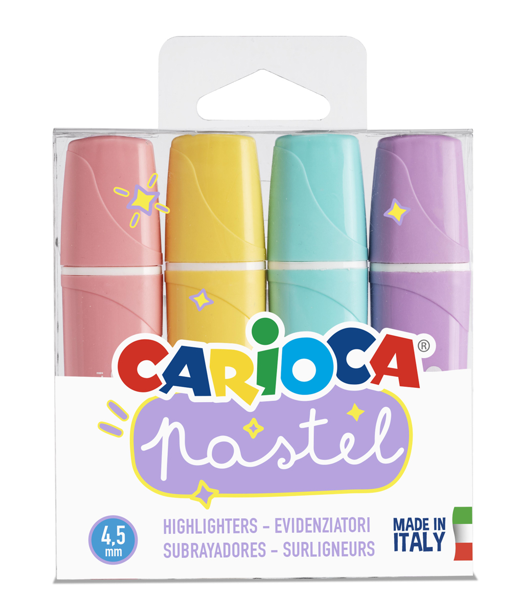 Набор текстовыделителей 4 цвета Carioca Pastel 2 мм 4 шт. перо круглое 43167