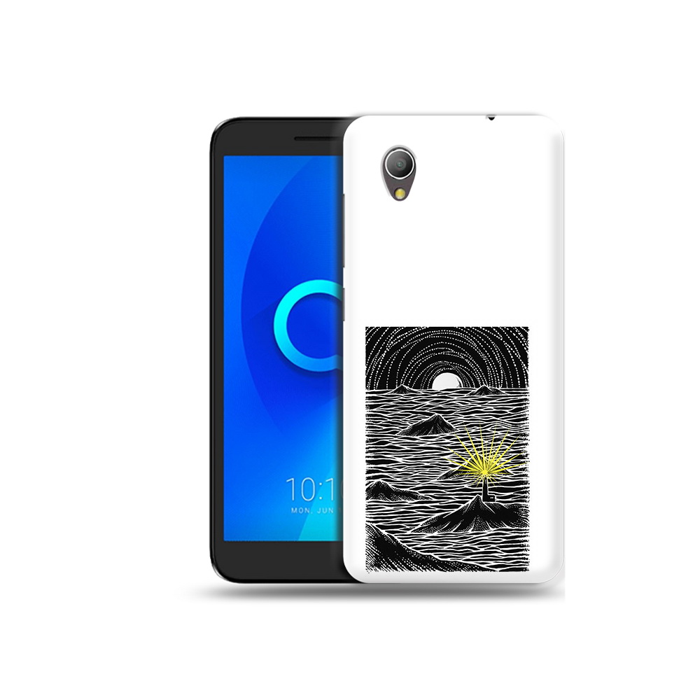 

Чехол MyPads Tocco для Alcatel 1 маяк в черно белом море (PT227134.658.460), Прозрачный, Tocco