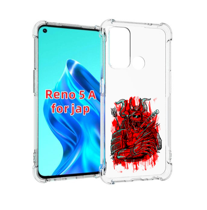

Чехол MyPads красный скелет воин для Oppo Reno 5A, Прозрачный, Tocco