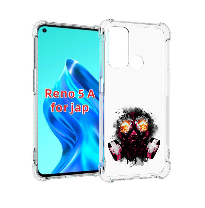

Чехол MyPads красный противогаз для Oppo Reno 5A, Прозрачный, Tocco