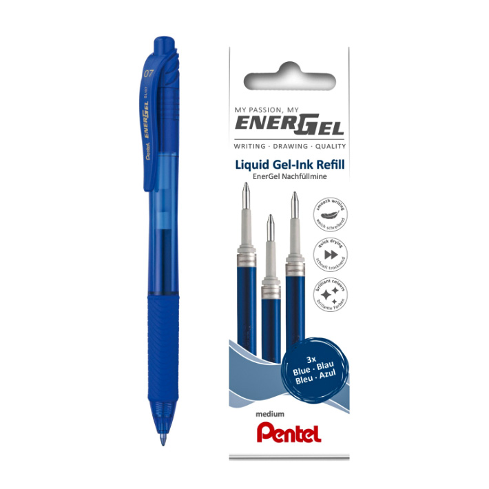 Набор стержней 3 шт Pentel ручка в подарок LR7-3C-PROMO цвет чернил синий 382₽