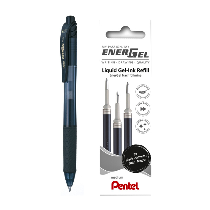 Набор стержней 3 шт Pentel ручка в подарок LR7-3A-PROMO цвет чернил черный 382₽