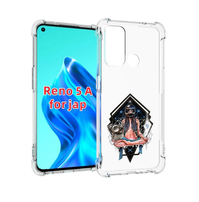 

Чехол MyPads красивая девушка в шлеме для Oppo Reno 5A, Прозрачный, Tocco