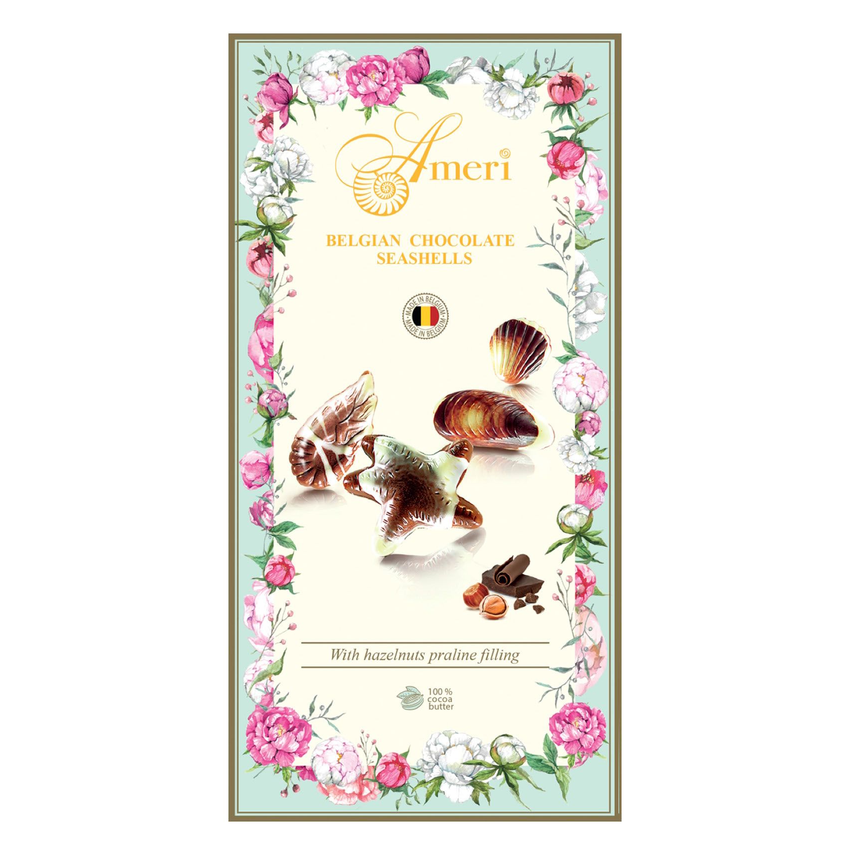 Конфеты шоколадные Ameri Цветы с начинкой пралине 125 г