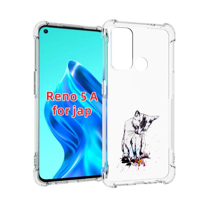

Чехол MyPads кот и микки для Oppo Reno 5A, Прозрачный, Tocco