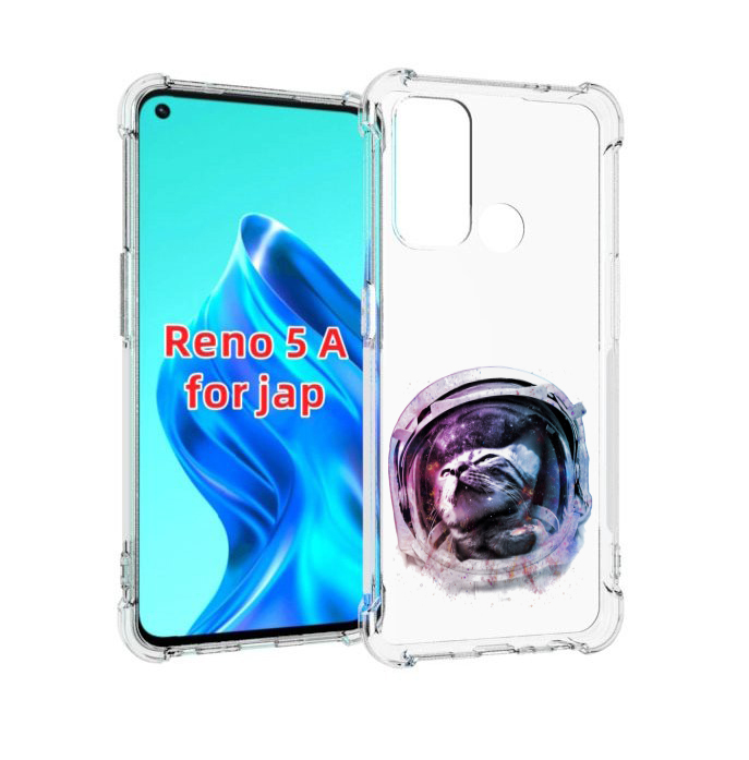 

Чехол MyPads кот в шлеме для Oppo Reno 5A, Прозрачный, Tocco