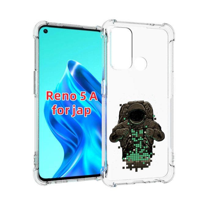 

Чехол MyPads космонавт с пикселями для Oppo Reno 5A, Прозрачный, Tocco