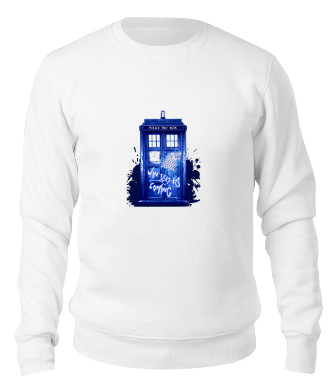 

Свитшот унисекс Printio Tardis is coming белый XL, Tardis is coming