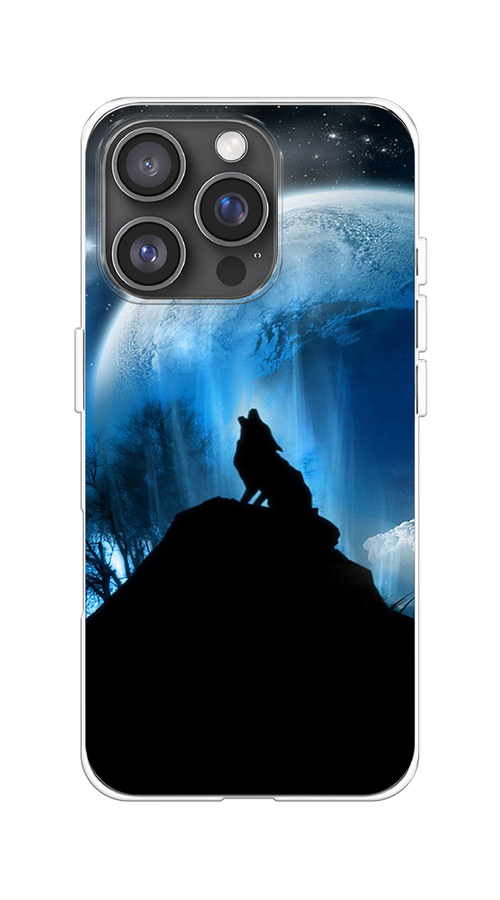 

Чехол на Apple iPhone 16 Pro "Волк 2", Синий;черный;белый, 16250-1