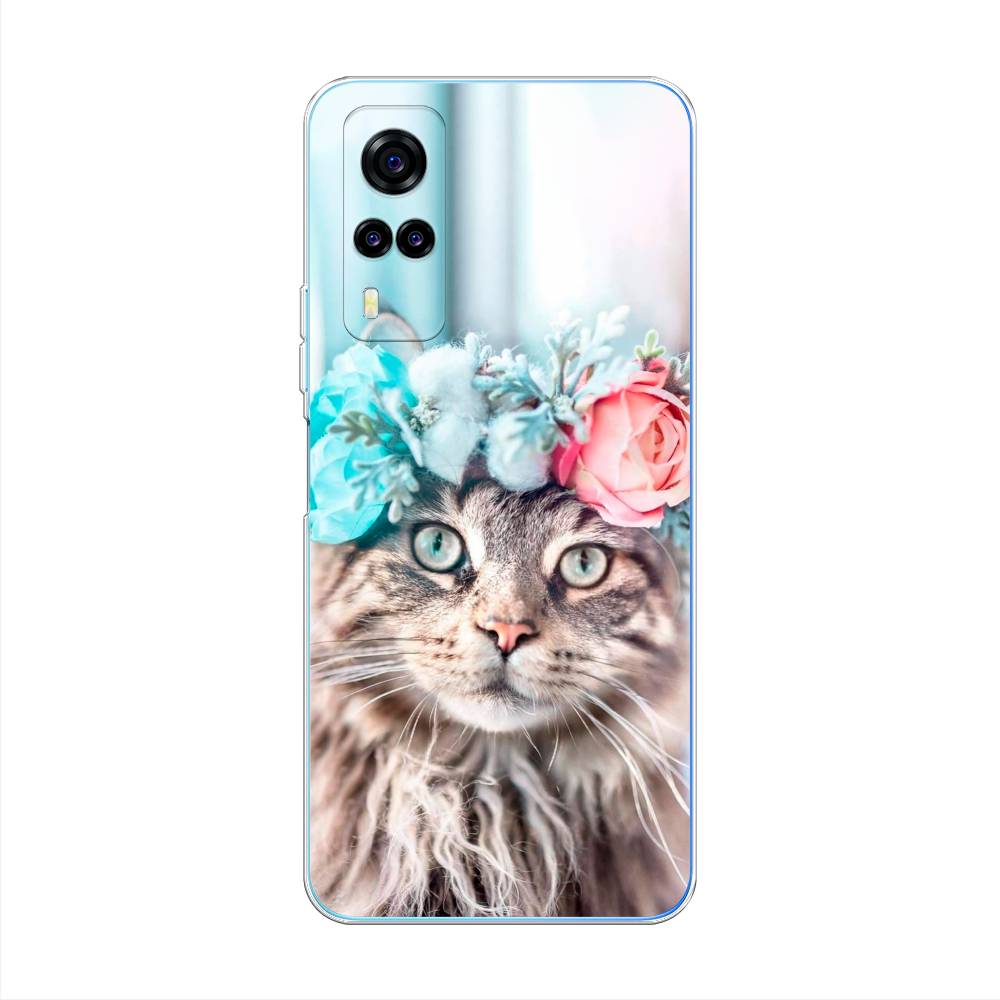 

Чехол Awog на Vivo Y31/Y53s 4G "Кот в венке", Разноцветный, 263750-2