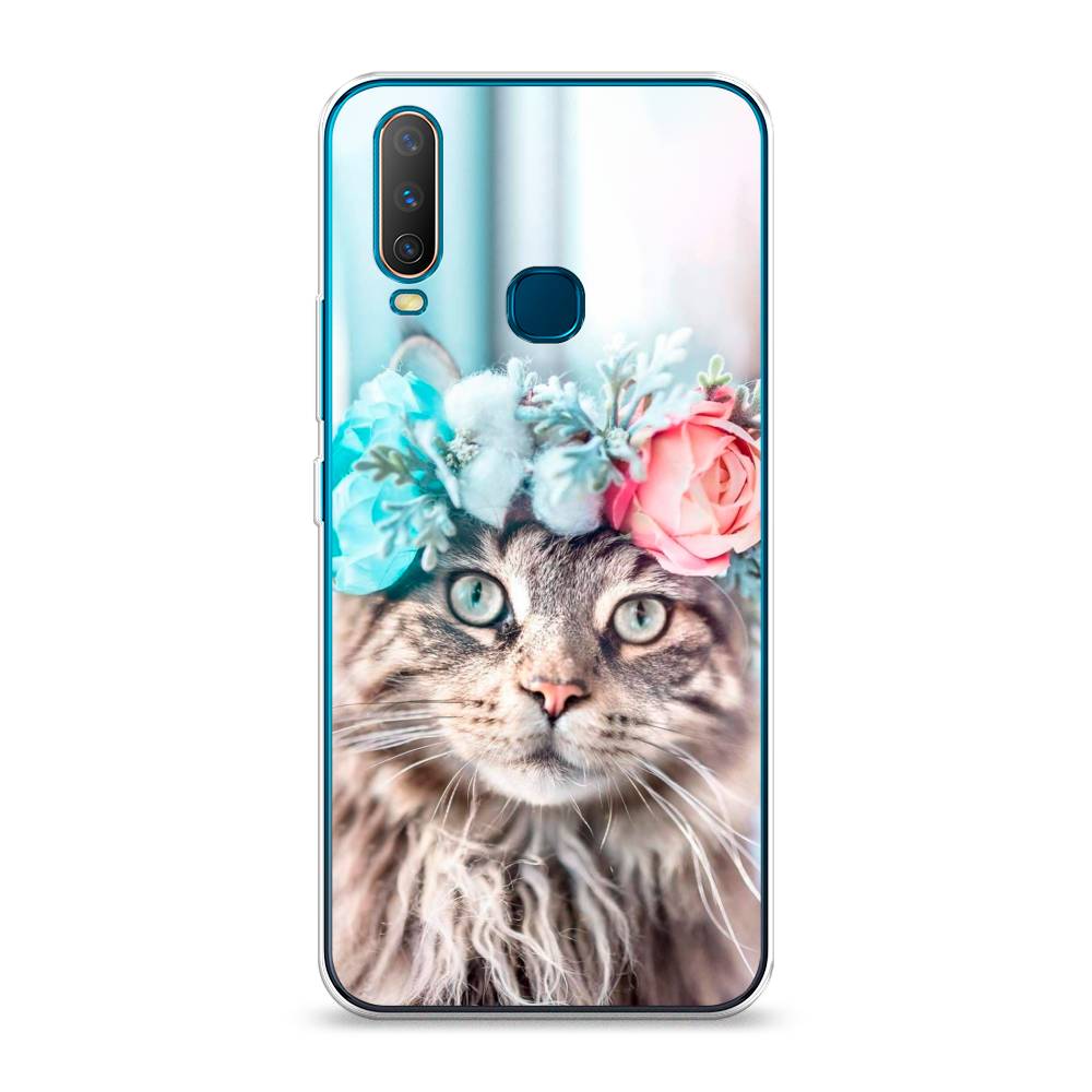 

Чехол Awog на Vivo Y12/Y17 "Кот в венке", Разноцветный, 261850-2