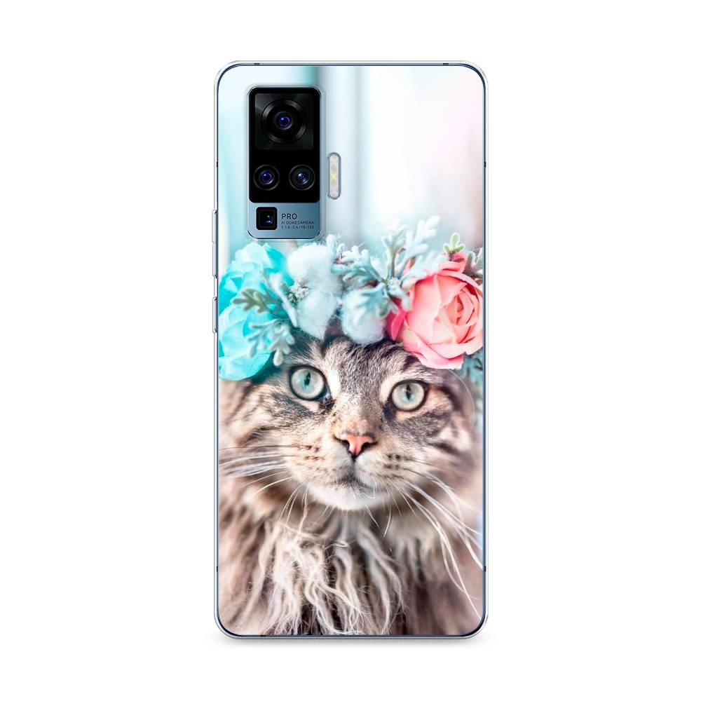 

Чехол Awog на Vivo X50 Pro "Кот в венке", Разноцветный, 262350-2