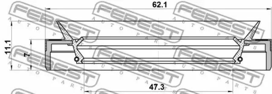 

FEBECT 95MES-49620711X Сальник ступичный передний 49X62X7X11.2 95MES-49620711X