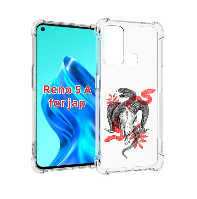 

Чехол MyPads змея в черепе рисунок для Oppo Reno 5A, Прозрачный, Tocco