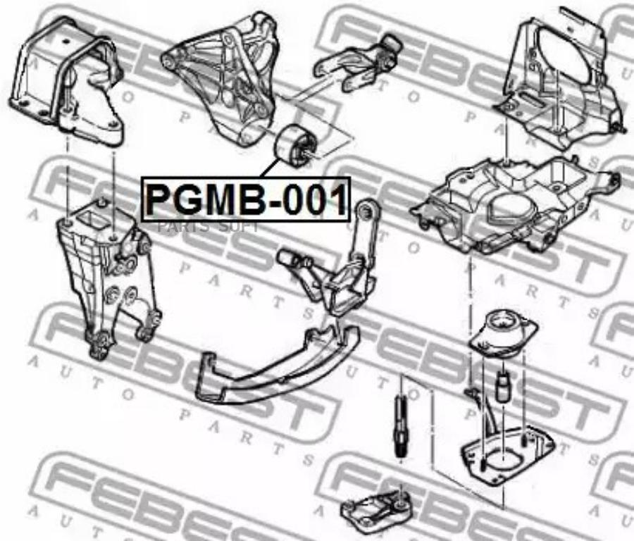 

FEBECT PGMB001 PGMB001_сайлентблок в опору ДВС!\ Peugeot 406 2.0HDi/2.2HDi 99>