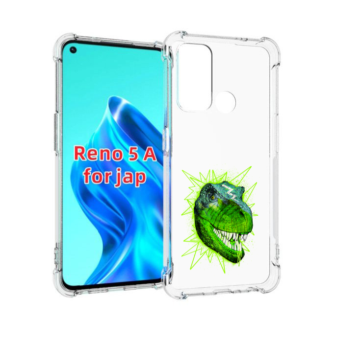 

Чехол MyPads зеленый динозавр для Oppo Reno 5A, Прозрачный, Tocco