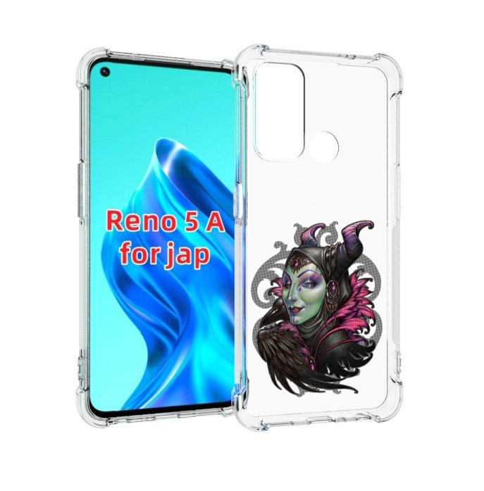 

Чехол MyPads зеленая девушка с вороном для Oppo Reno 5A, Прозрачный, Tocco