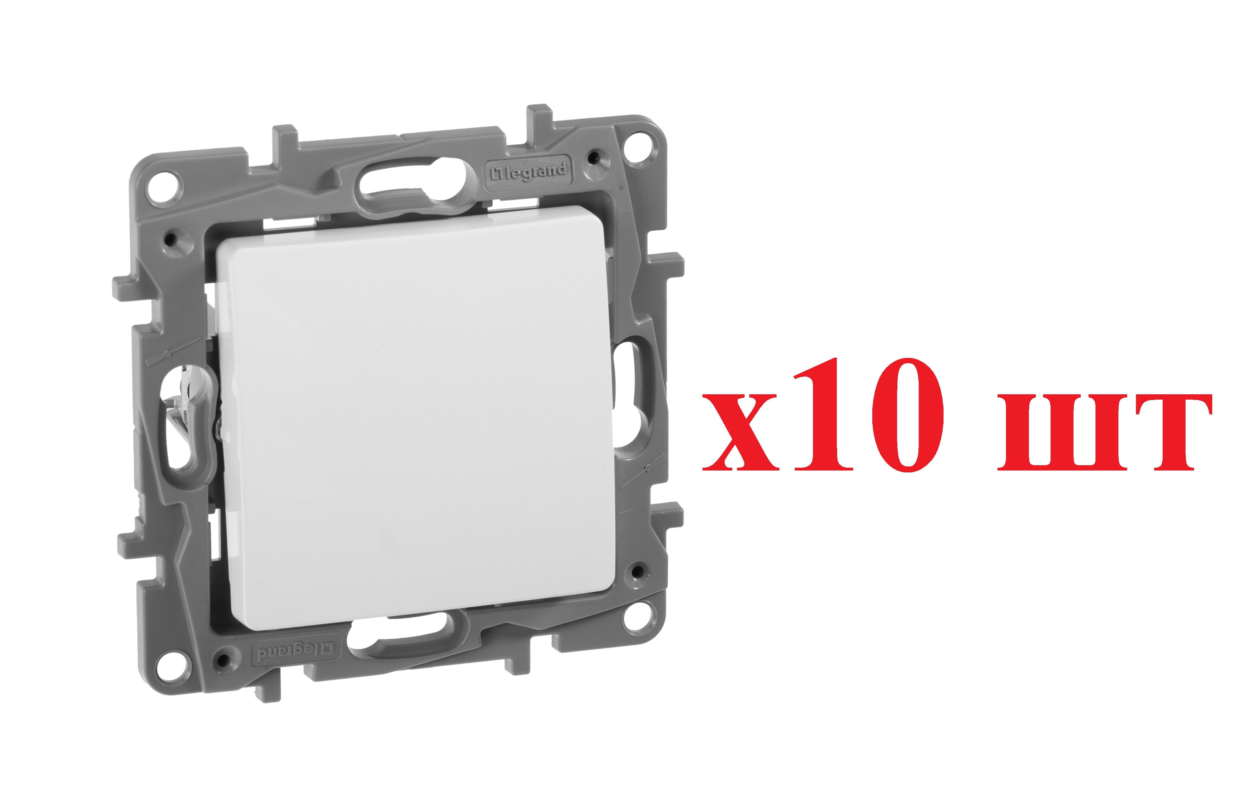 

Legrand Etika Бел Переключатель 10А, винт. клем. 672205 (10шт), Белый, Etika2